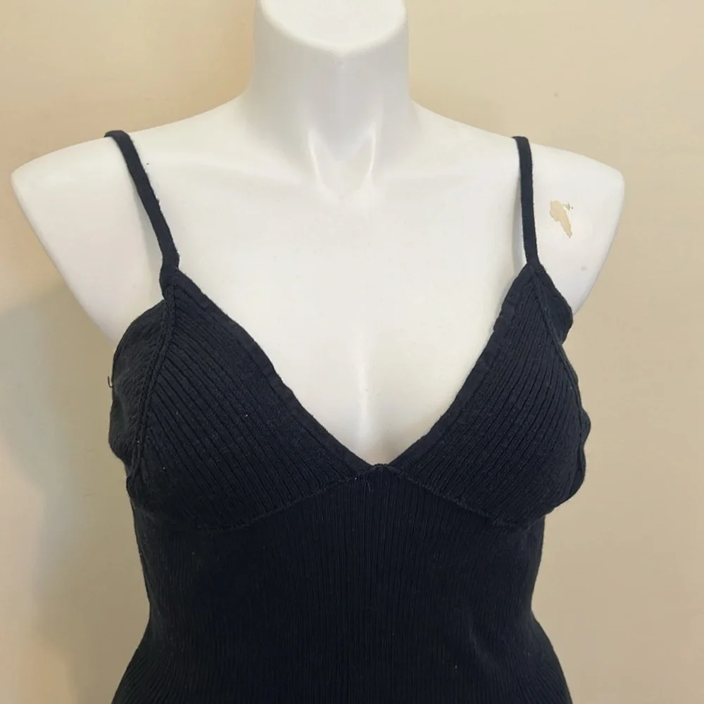 Free people Black sweater Spaghetti Strap Midi Dress size XL NWOT